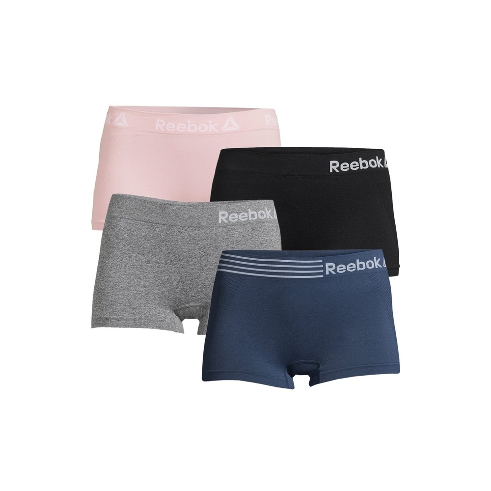 Reebok Women's Underwear Seamless Boyshort Panties, 4-Pack XL